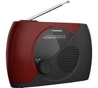 Radio Portable FM,Tuner Analogique,Secteur ou Piles-Poste Compact pour Écoute en Tous Lieux,Couleur Rouge et Noir-RT353