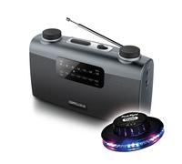 RADIO PORTABLE M-058-R - Coloris noir - Antenne FM pivotante - Vol. Marche/Arrêt rotatif - Poignée de transport, OVNI LED