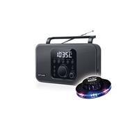 RADIO PORTABLE M-091-R - Fonctions heure réveil sommeil, Lumière OVNI - Antenne FM pivotante Réveil radio ou Buzzer