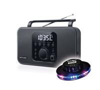 RADIO PORTABLE M-091-R - Fonctions heure réveil sommeil, Lumière OVNI - Antenne FM pivotante Réveil radio ou Buzzer