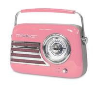 Madison Sound – Radio vintage FREESOUND-VR40P 30W batterie longue autonomie Bluetooth USB FM Rose