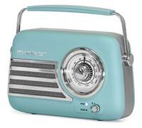 Madison Radio portable Freesound VR40 – Vintage 30W, longue autonomie, Bluetooth, FM – Bleu mat