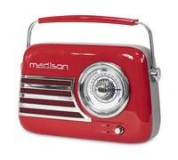 Madison Radio vintage FREESOUND-VR40R 30W Batterie longue autonomie Bluetooth USB FM Rouge