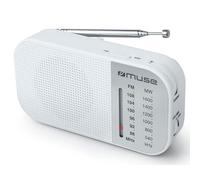 Muse Radio analogique portable M-025 RW AM/FM avec haut-parleur intégré Blanc