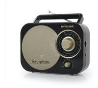 BMI Radio Portable Muse M-055 RB - Look Rétro Design - FM/MW - Antenne FM pivotante - Prise auxiliaire (pour Lecteur MP3)