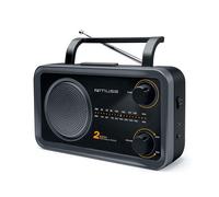 Muse Radio FM portable M-06 DS – Bluetooth, 2 bandes, batterie type C – Noir