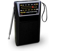 Radio Portable Petite,Radio À Piles Am/Fm Pour Poche Avec Une Excellente Réception Et Jack Pour Casque D'Écoute,Walkman Mini Compact Pour L'Extérieur,L'Intérieur Et Les Situations D'Urgence (Noir)
