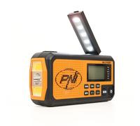 Radio Portable PNI DYN300, avec Dynamo, Chargement Solaire, Lampe de Poche, powerbank 4000 mAh, SOS, IPX3, Orange