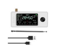Radio Portable Prenant en Charge la Bande Complète 0,5-108 MHz LSB/USB/AM/FM avec Récepteur de Signal D'Antenne /SW/MW/VHF Blanc