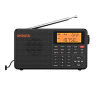 Radio portable, radios numériques avec Bluetooth, radio FM rechargeable USB-C, double réveil, minuterie de sommeil, 400 préréglages, compatible Micro-SD pour la musique, XHDATA D-109 pour la maison