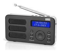 August MB225 Radio portable avec DAB+/DAB/FM RDS 40 Presets Radio numérique stéréo/mono avec minuterie de mise en veille, double alarme snooze et batterie rechargeable, connexion audio facile pour les