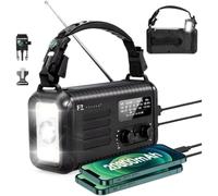 Radio Portable Rechargeable Dynamo, FM/AM/SW Radio à Pile 20 000mAh Camping Accessoires, Radio Dab, Lampe Dynamo, Lampe Rechargeable, kit de Survie, Materiel Militaire, Accessoires Camping (NBP)