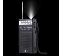 Radio portable rechargeable rechargeable FM avec la taille de poche | Haut-parleur sans fil avec lampe de poche LED et bâton de pointage pour les personnes âgées, les voyages, l'école, le camping