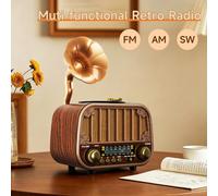 Radio portable rétro, multi-bandes AM/FM/OC, chargement USB + lecture de carte TF, avec antenne externe, radio personnelle d'urgence pour l'extérieur, mini récepteur FM ABS