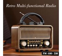Radio portable rétro, multi-bandes AM/FM/OC, chargement USB + lecture de carte TF, avec antenne externe, radio personnelle d'urgence pour l'extérieur, mini récepteur FM ABS