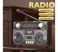 Radio portable rétro multifonctionnelle, chargement USB, lecteur de carte TF et bandes AUX, AM/FM/SW, adapté aux réunions et sorties en famille