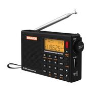 Radio Portable SIHUADON R108 FM AM MW SW Multibande Poste Radio à Ondes avec Affichage du Temps de Parole Fort RéTro-éClairage NuméRique Alarme Noir
