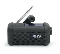 Muse Enceinte Bluetooth radio portable lampe torche solaire et dynamo IP64 Noir