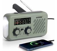 Radio Portable Urgence, FM/AM Radio de Secours avec Rechargement du Solaire Radios Dynamo à Manivelle avec Lampe de Poche Lampe Lecture LED 2000mAh Powerbank SOS Alarm Outdoor Camping