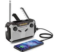 Radio Portable Urgence Militaire, FM/AM/SW Radio de Secours avec Rechargement du Solaire Radios Dynamo à Manivelle avec Lampe de Poche Lampe Lecture LED 3000mAh Powerbank SOS Alarm Outdoor Camping