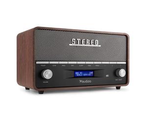 Radio portative DAB - AUDIZIO - CORNO - Bluetooth - Variateur d'éclairage - Blanc/Brun/Gris