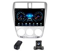 Radio pour Honda City 2008-2013 - Radio Android 10 Pouces avec sans Fil Carplay et Android Auto -RDS FM DSP AM WiFi Écran Divisé + Caméra de Recul Télécommande de Volant(A,M100CP)