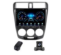 Radio pour Honda City 2008-2013 - Radio Android 10 Pouces avec sans Fil Carplay et Android Auto -RDS FM DSP AM WiFi Écran Divisé + Caméra de Recul Télécommande de Volant(B,M150CP)