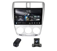 Radio pour Honda City 2008-2013 - Radio Android 10 Pouces avec sans Fil Carplay et Android Auto -RDS FM DSP AM WiFi Écran Divisé + Caméra de Recul Télécommande de Volant(A,M200S/2K)