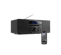 Audizio Prato Radio Dab+ et Lecteur CD avec Technologie sans Fil Bluetooth, Écran LCD, Fonction Horloge et Veille, 2X Port USB, Entrée AUX, Sortie Casque, Télécommande Incluse, Couleur Noir