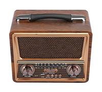 Radio Radio en Bois Portable 110/220V réglable FM/AM/SW Radio Portable en Bois sans Fil Bluetooth Haut-Parleur Rechargeable(Je)