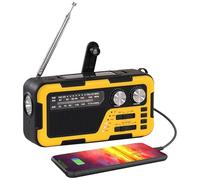 Radio Rechargeable à Énergie Solaire | Radio de Survie à Manivelle et Énergie Solaire - Haut-Parleur Sans Fil AM/FM Étanche avec Lampe Torche pour Randonnée Marine et Voyage en Famille Adulte Adolesce