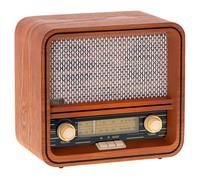 Camry Radio rétro CR1188 – AM/FM, Bluetooth, tuner manuel, port USB, boîtier bois – Marron