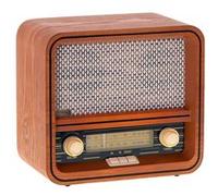 Camry Radio rétro CR1188 – AM/FM, Bluetooth, tuner manuel, port USB, boîtier bois – Marron