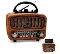 Radio rétro AM/FM/SW avec Bluetooth 5.0, petite radio nostalgique, avec batterie de 1800 mAh, radio de cuisine et radio de valise avec haut-parleur de 5 W, prise en charge USB/TF/AUX, radio vintage