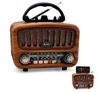 Radio rétro avec Bluetooth 5.0, AM/FM/SW Retro, Nostalgie Petit, Radio de Cuisine en Valise avec Grand Haut-Parleur 5 W, Supporte la Fonction USB/TF/TWS, Facile pour Les Seniors (Marron)
