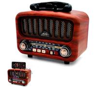 Radio rétro avec Bluetooth 5.0, AM/FM/SW Retro, Nostalgie Petit, Radio de Cuisine en Valise avec Grand Haut-Parleur 5 W, Supporte la Fonction USB/TF/TWS, Facile pour Les Seniors (Rouge)