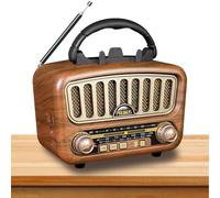 Radio rétro avec Bluetooth, AM/FM/SW, radio de valise avec Bluetooth 5.0, petite radio de cuisine avec batterie 1800 mAh, prend en charge la fonction USB/TF/AUX, convient pour le bureau, la maison