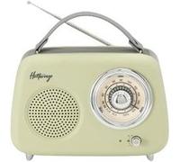 Halterrego Enceinte radio rétro RMS 5W Bluetooth FM USB Aux Batterie rechargeable Vert olive