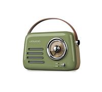 Radio Rétro Portable Ledwood Alma, FM, Bluetooth Entrée USB, Puissance 30W - Batterie 3,7V-1500mAh - Retro Vintage - Vert Olive