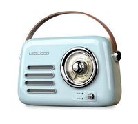 Radio Rétro portable Ledwood ALMA, FM, Bluetooth 5.3 Entrée USB, Puissance 30W - Batterie 3,7V-1500mAh - Retro Vintage - Bleu
