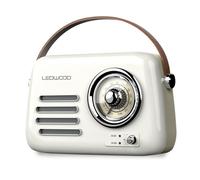 Radio Rétro portable Ledwood ALMA, FM, Bluetooth 5.3 Entrée USB, Puissance 30W - Batterie 3,7V-1500mAh - Retro Vintage - Blanc