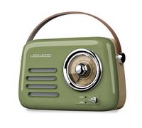 Radio Rétro Portable Ledwood Alma, FM, Bluetooth Entrée USB, Puissance 30W - Batterie 3,7V-1500mAh - Retro Vintage - Vert Olive