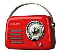 Ledwood Radio rétro portable Alma – FM, Bluetooth 5.3, USB, 30W, Batterie 3,7V/1500mAh – Rouge