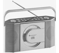 Radio retro radio portable fm, stéréo et cd/mp3 - helline home - couleur argent COULEUR ARGENT 0