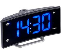 Radio-réveil à projection avec affichage bleu et port de chargement USB