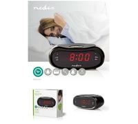 RADIO REVEIL Affichage LED alarme numérique Minuterie de sommeil AM / FM NOIR
