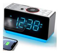 Radio Réveil Avec Haut - Parleurs Bluetooth Radio Fm Double Alarme Avec Snooze Grand Écran Led Contrôle De Gradation[RR16]