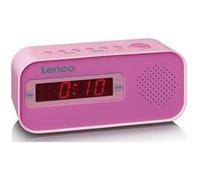 Radio-réveil avec jeu d'autocollants rose lenco rose G