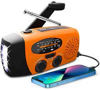 Radio-Réveil Avec Torche Led, Radio Portable Am/Fm À Énergie Solaire Avec Alimentation Rechargeable De 2000Mah, Recharge D'Urgence Du Téléphone Portable.