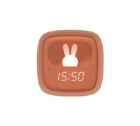 Réveil et veilleuse pour enfant Billy clock - Motif lapin, face avant tissu chocolat TU